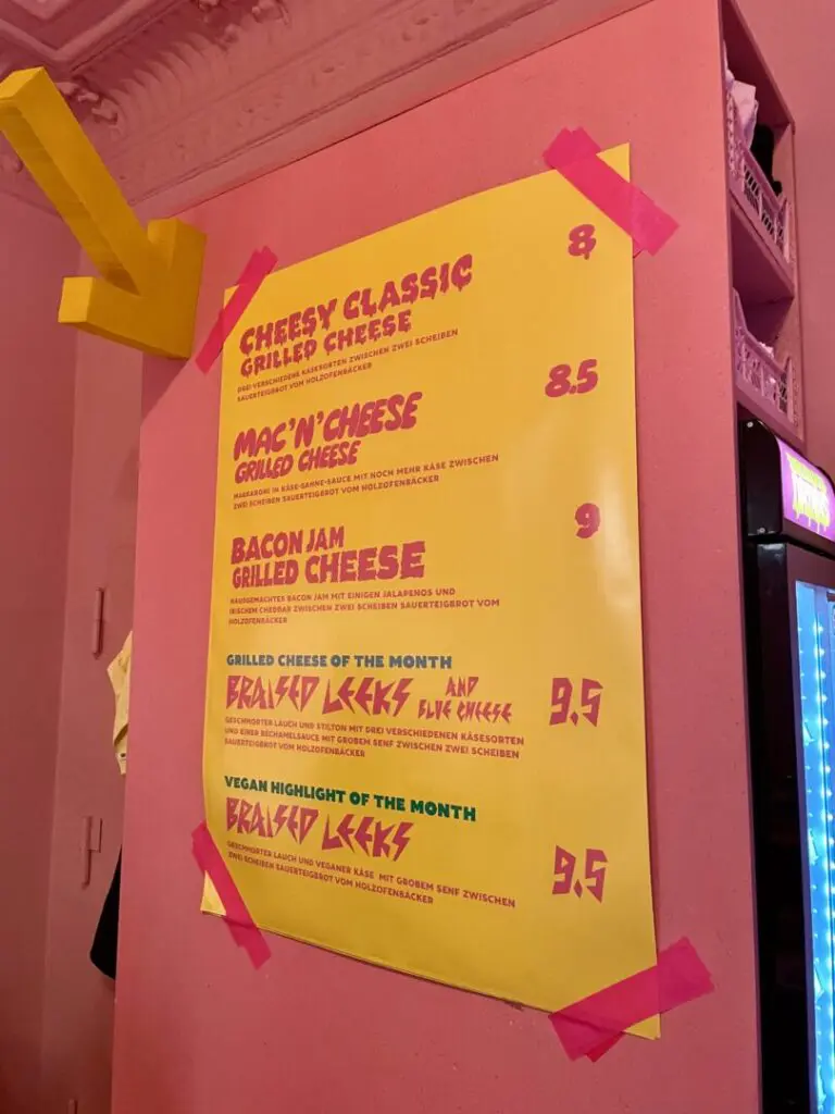 Grilled Cheese Wonderland Karte