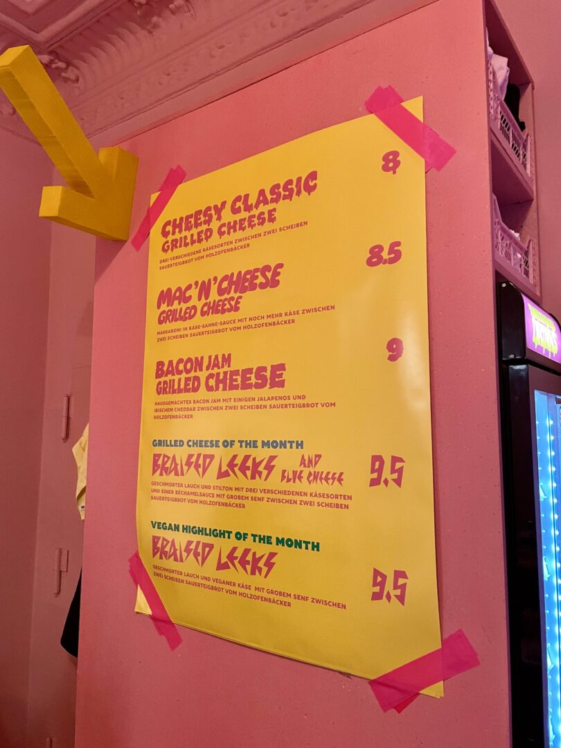 Grilled Cheese Wonderland Karte